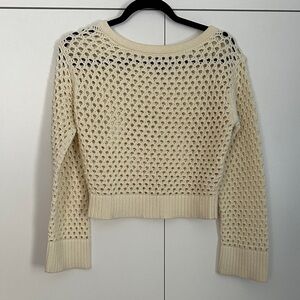 J. Crew Cream Open-Knit Women's Sweater